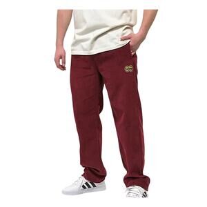Krooked Skateboards Mens Pull On Burgundy Corduroy Skate Pants Size Small